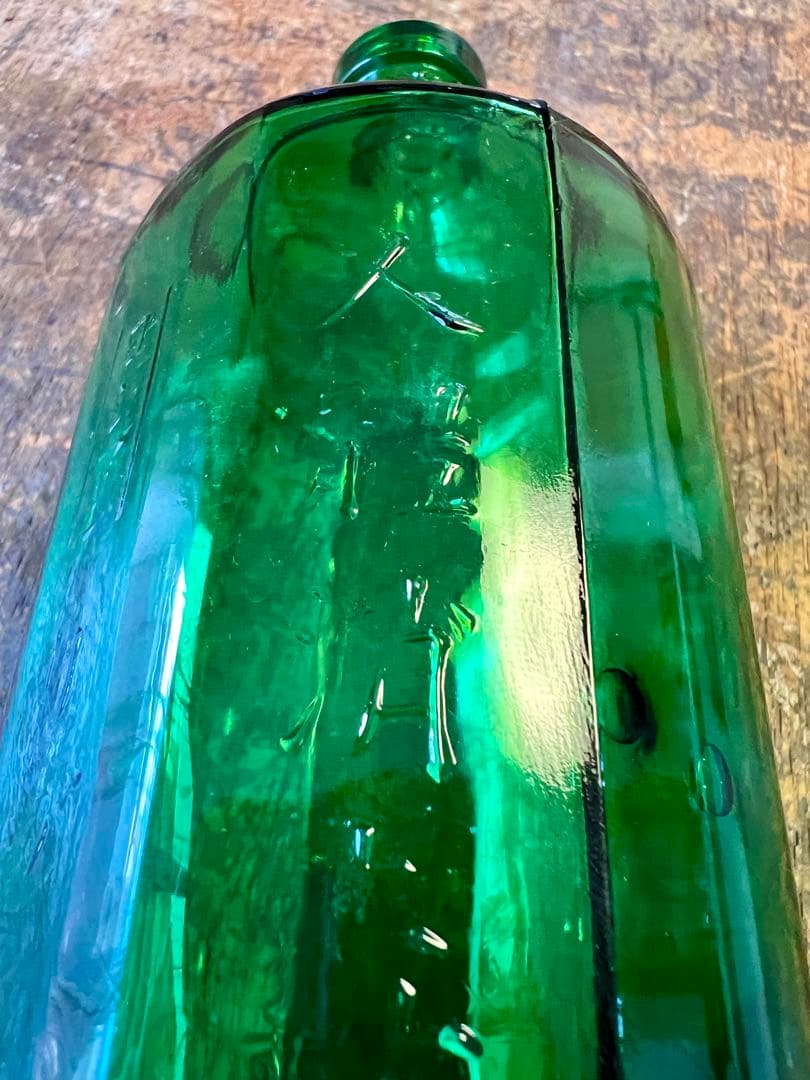 人體消毒新薬ビン ヨシマン リゾホルム 八角瓶 神薬 エンボス ガラスビン