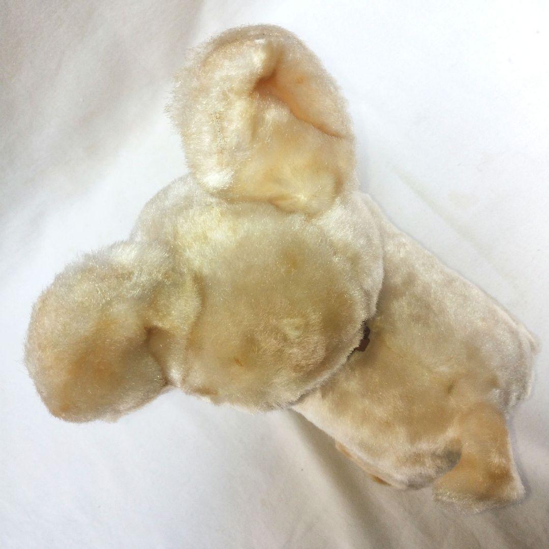 【昭和レトロ】紙タグ付 白い小犬のぬいぐるみ アンティーク　日本製