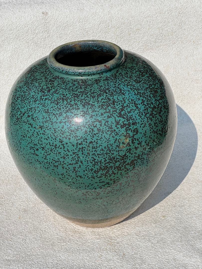 青緑色スポット模様の陶器花瓶 青緑色スポット模様の陶器花瓶 青緑色スポット模様の陶器花瓶