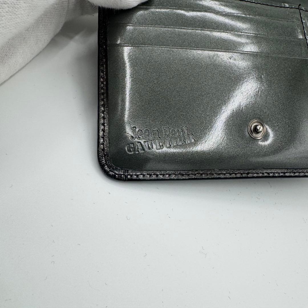 ジャンポールゴルチエ　二つ折り財布　アンティークメタリック加工　薔薇　男女兼用