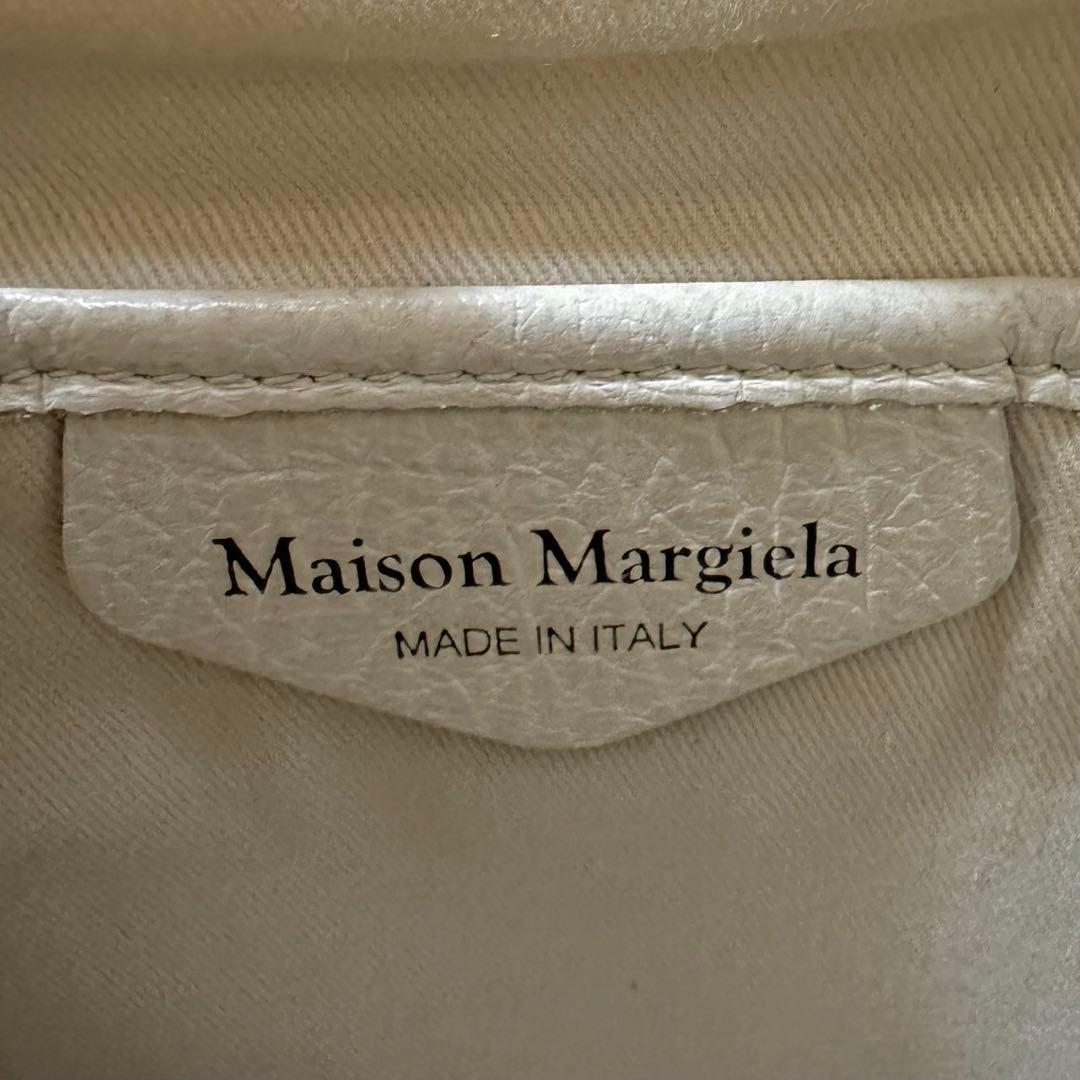 美品 メゾンマルジェラ レザー 2WAY ショルダーバッグ チェーン 5ac 白