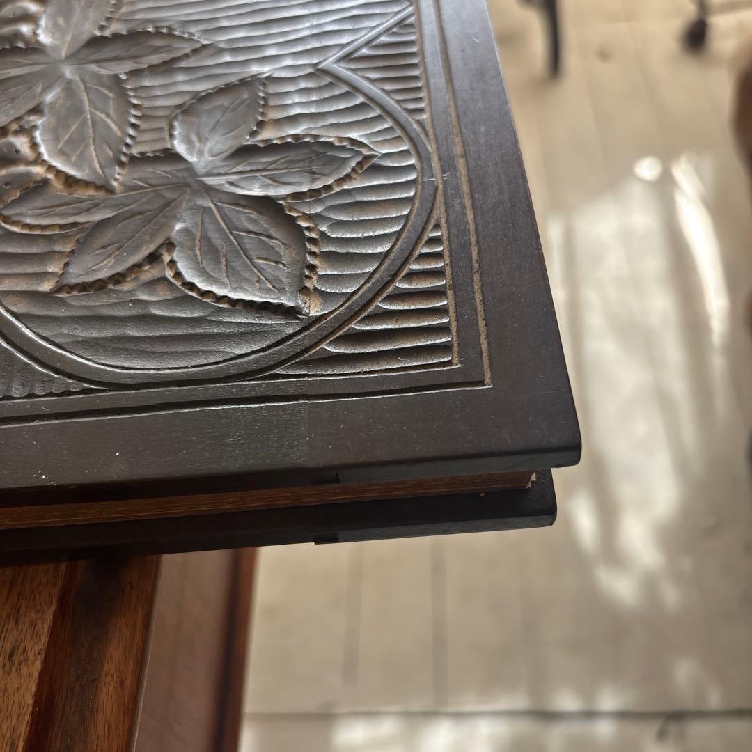 葡萄と葉のレリーフ装飾 ぶどう木製アートアルバムノートアンティーク