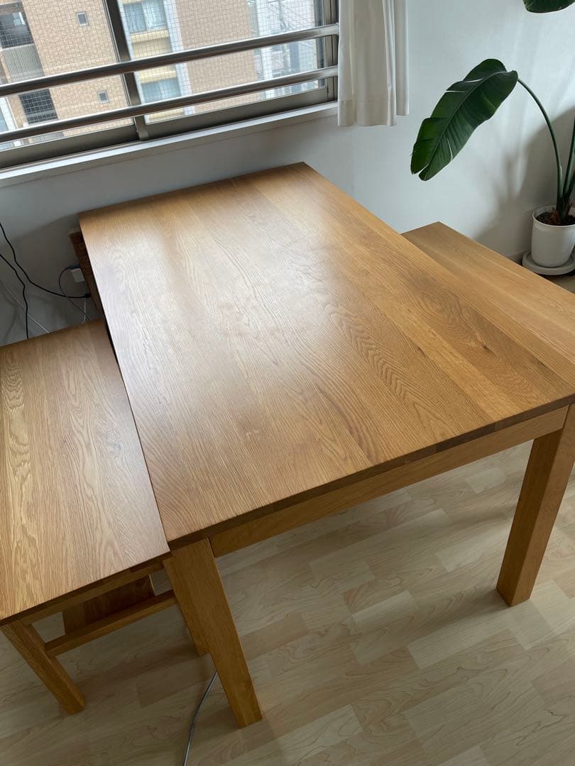 ※送料込み！【無印良品】ナチュラル木製ダイニングテーブル （引き出し付き）