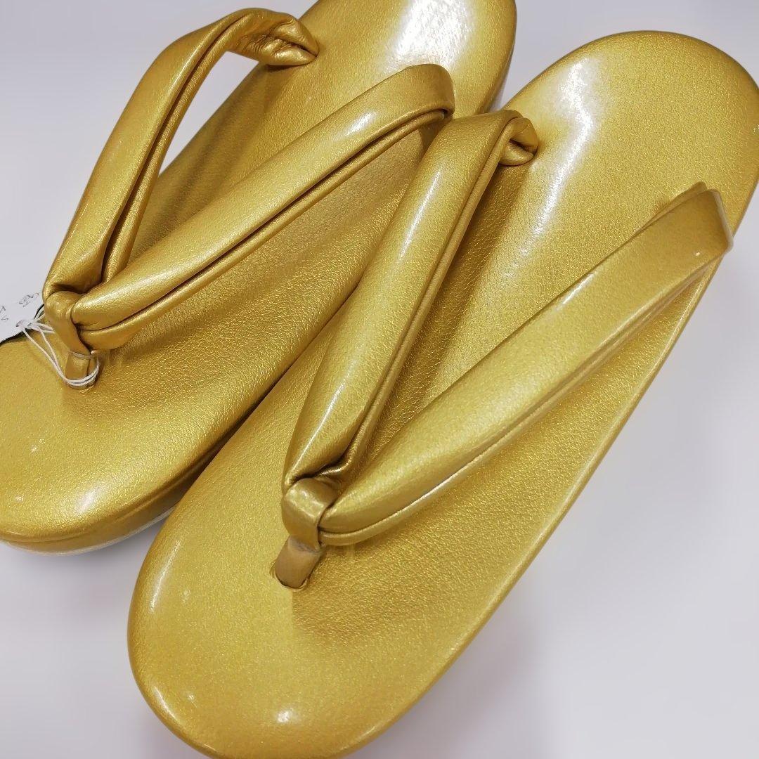 新品未使用　礼装用　金色系草履バッグセット Sサイズ k-1