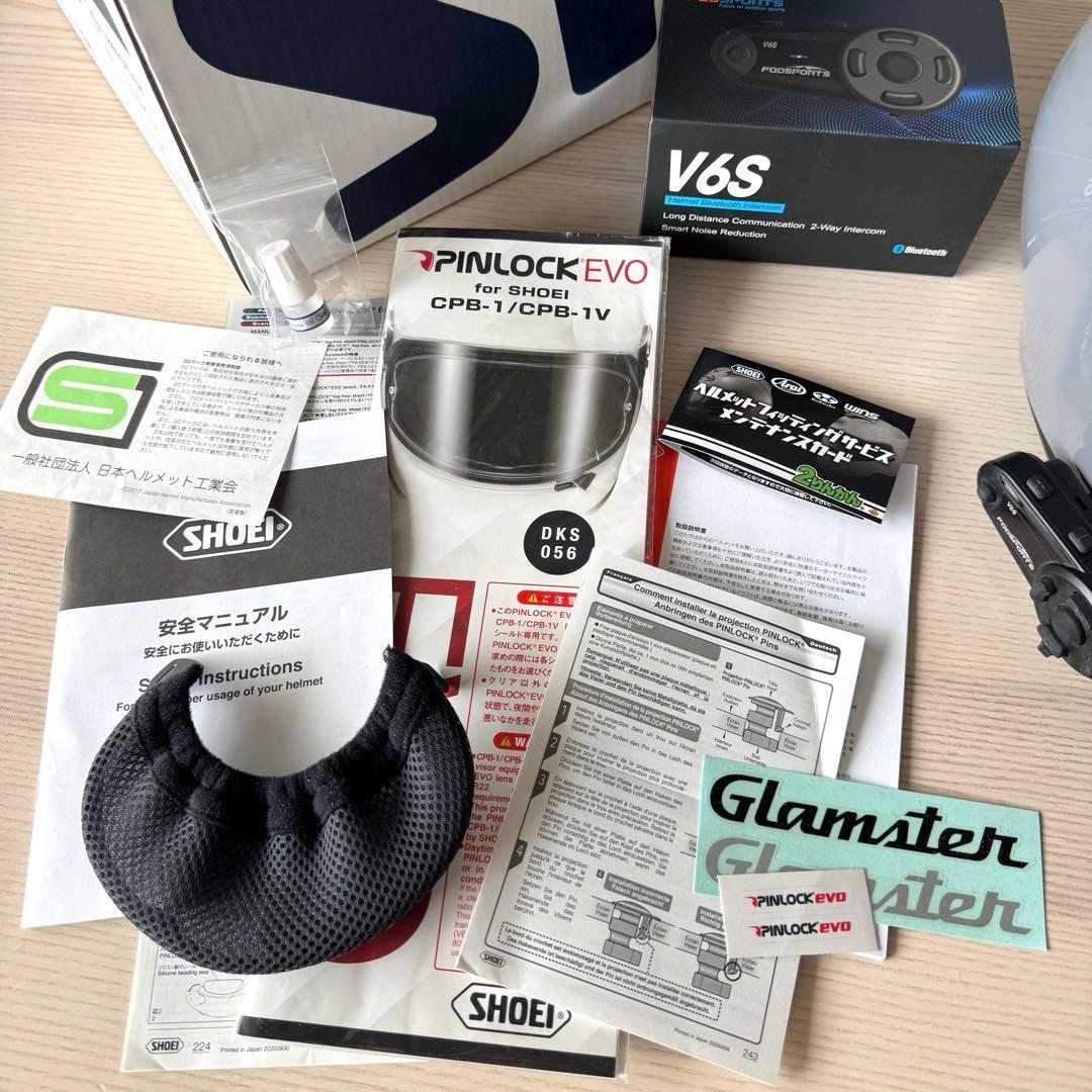 「無キズ」SHOEI グラムスター グレー　インカム付き