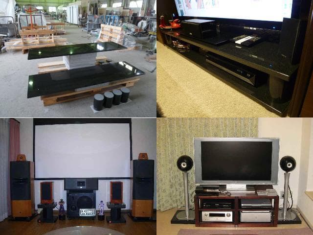 天然黒御影石 極厚オーディオボード○246×170×100○ 5面