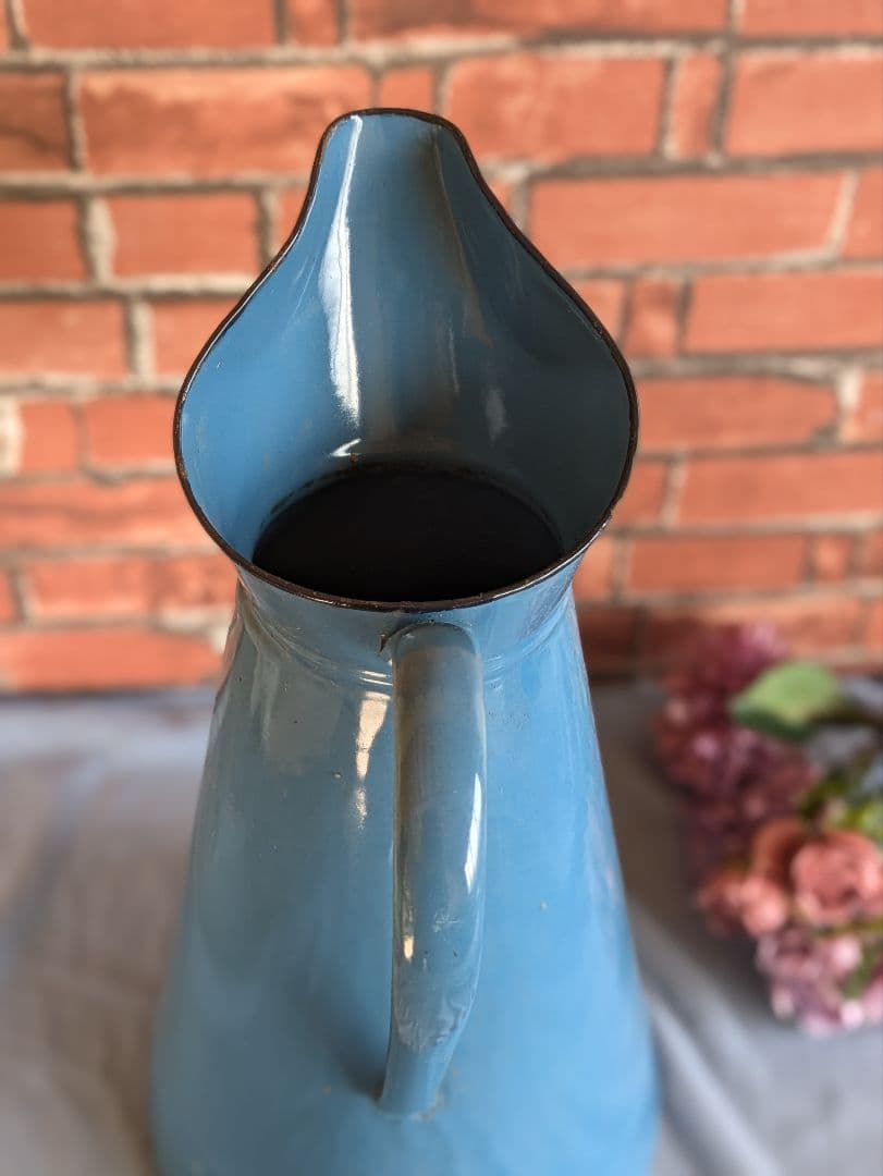 特大サイズ フランス アンティーク ホーロー ウォータージャグ 高さ