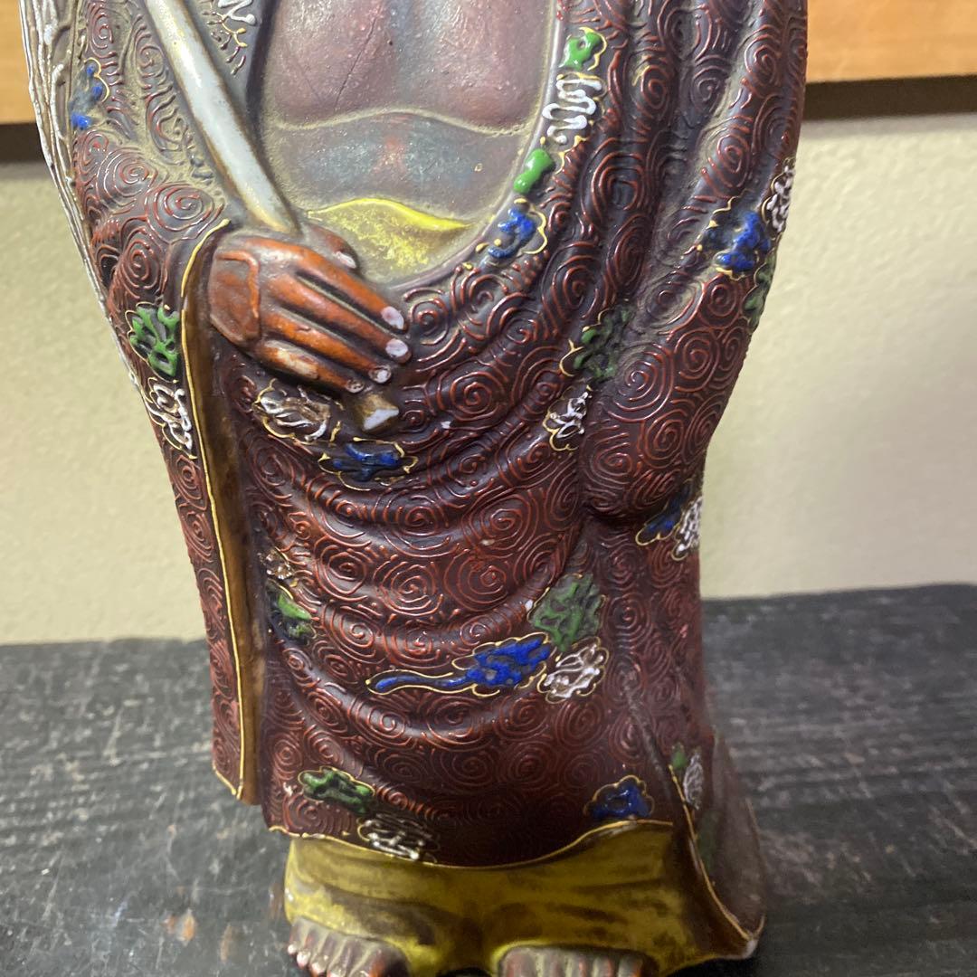 古九谷　色絵達磨図置物　30cm11cm12cm