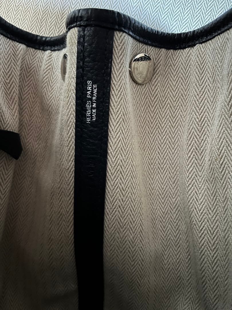 エルメス　ガーデンパーティー　ネゴンダ　レザー　黒　美品