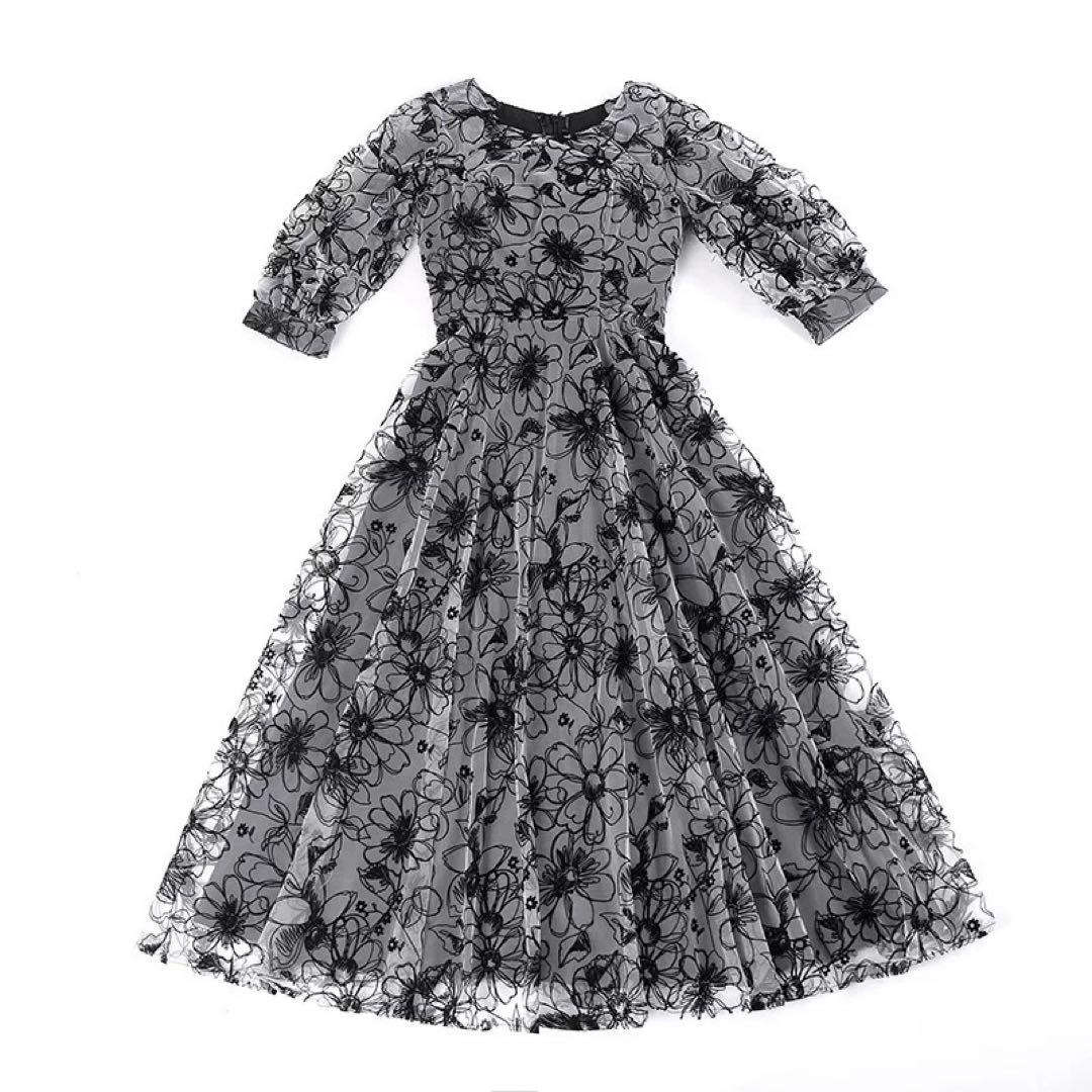 パーティードレス オケージョン ロング ワンピース 花柄 結婚式 お呼ばれ 3L