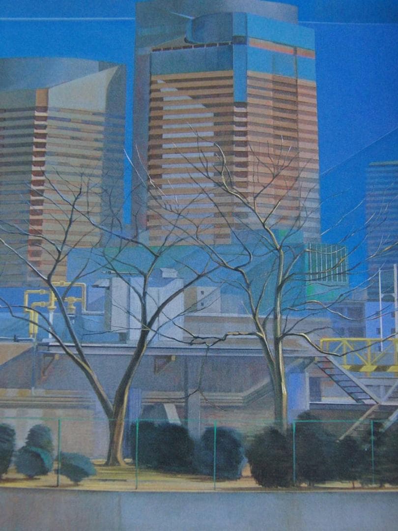 太田洋三、【築地川水門】、希少な額装用画集より、新品額装付