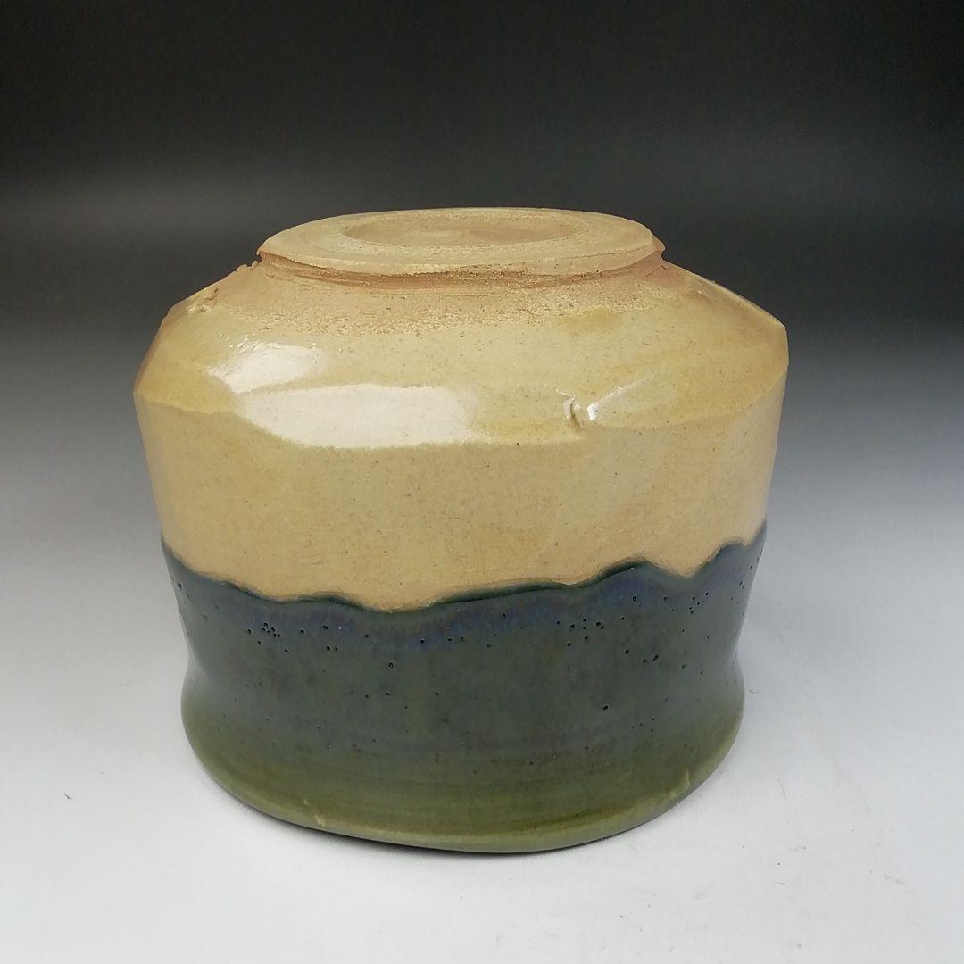 T727 茶碗 『織部茶碗』『作山窯 小池斉 造』 共箱 抹茶碗 茶道具