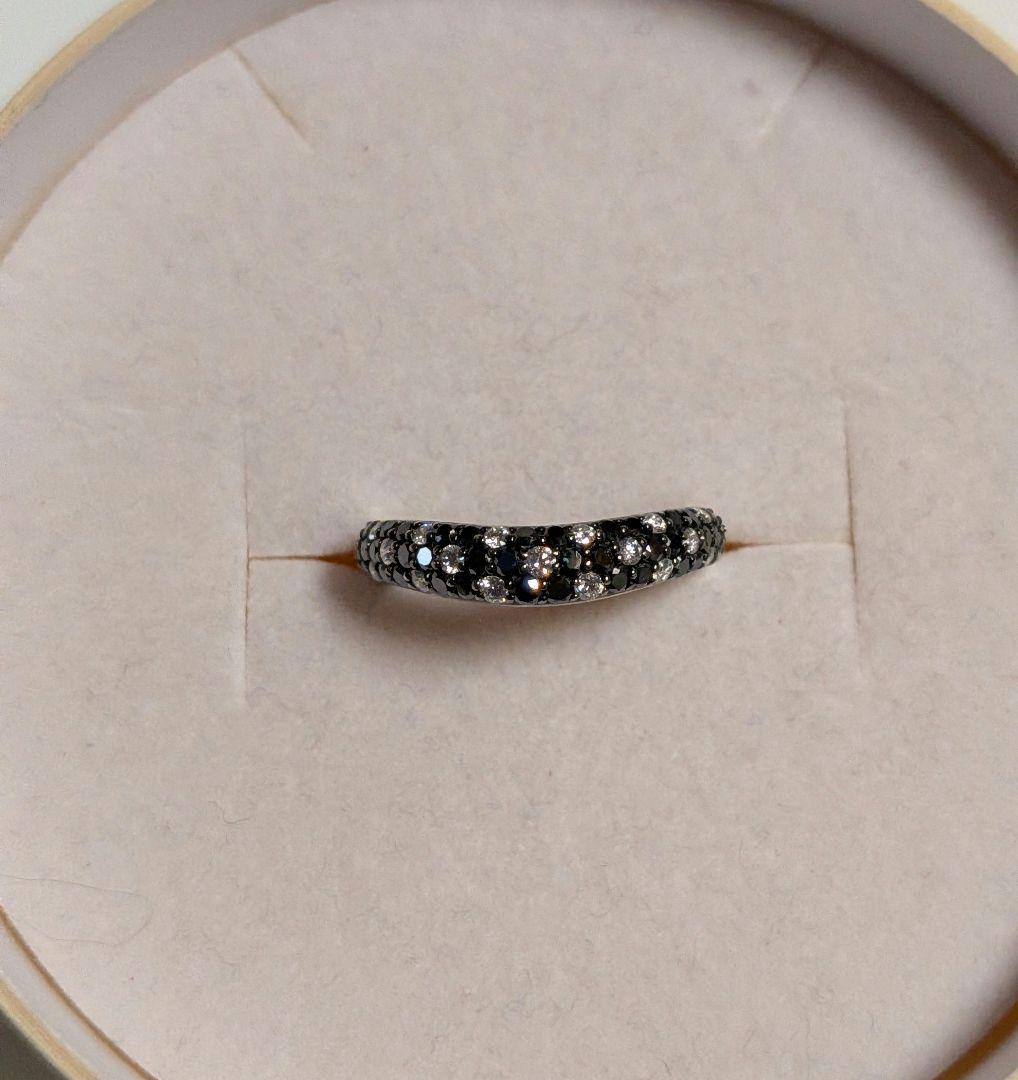 K18WG ブラックダイヤリング