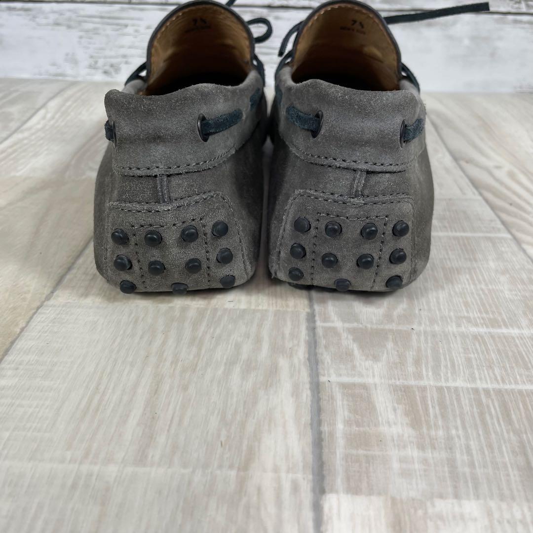【美品】TOD'S スエード ドライビングシューズ　モカシン　グレー27.5cm