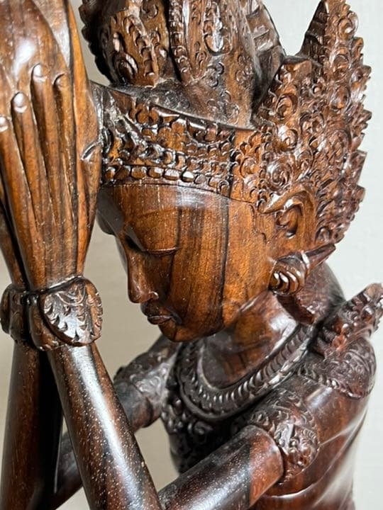 黒檀の彫像 踊り子 バリ島 木彫 虎杢 民芸 ハンディクラフト バリ島 お土産