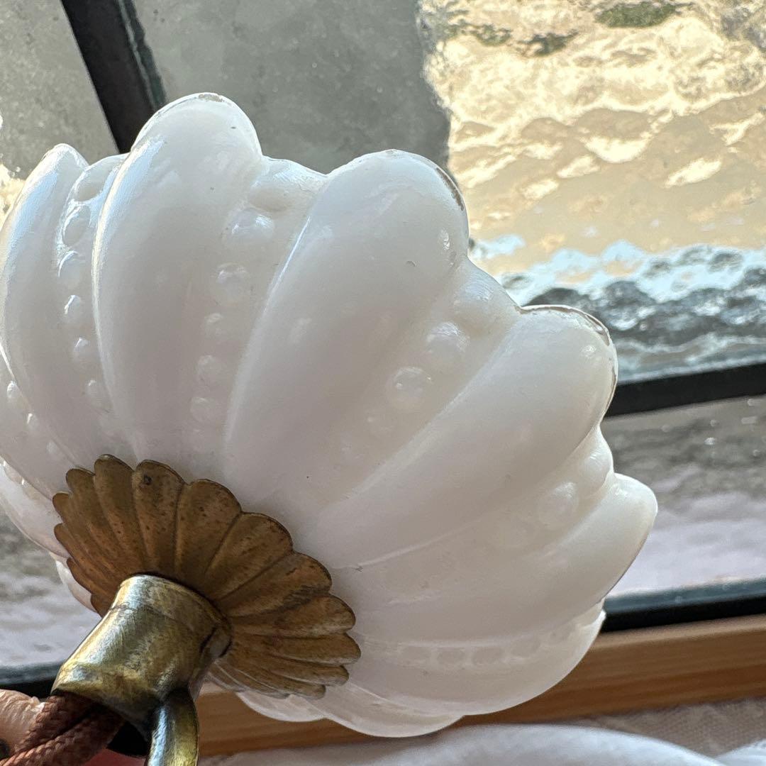 ご確認用　フランス アンティーク オパリンミルクガラス　ランプシェード