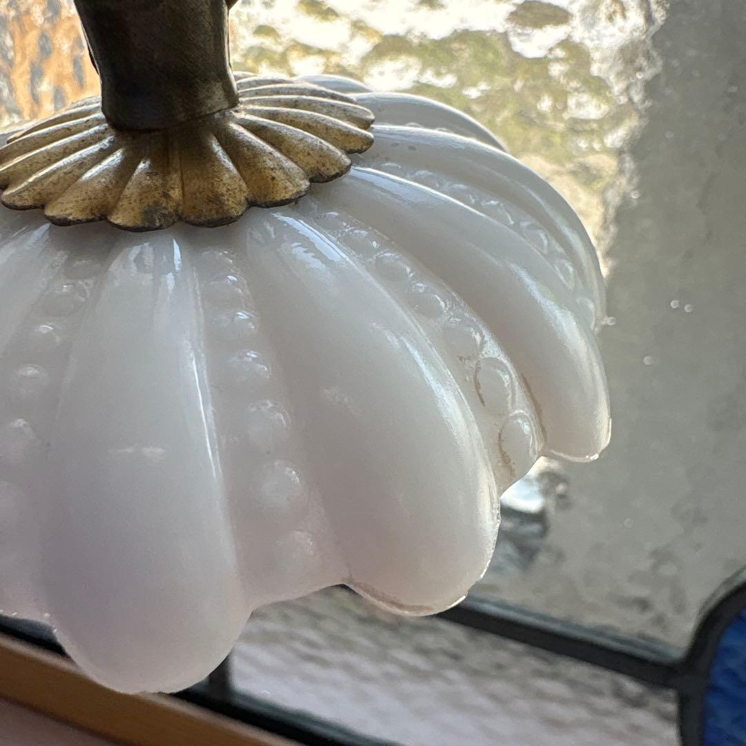 ご確認用　フランス アンティーク オパリンミルクガラス　ランプシェード