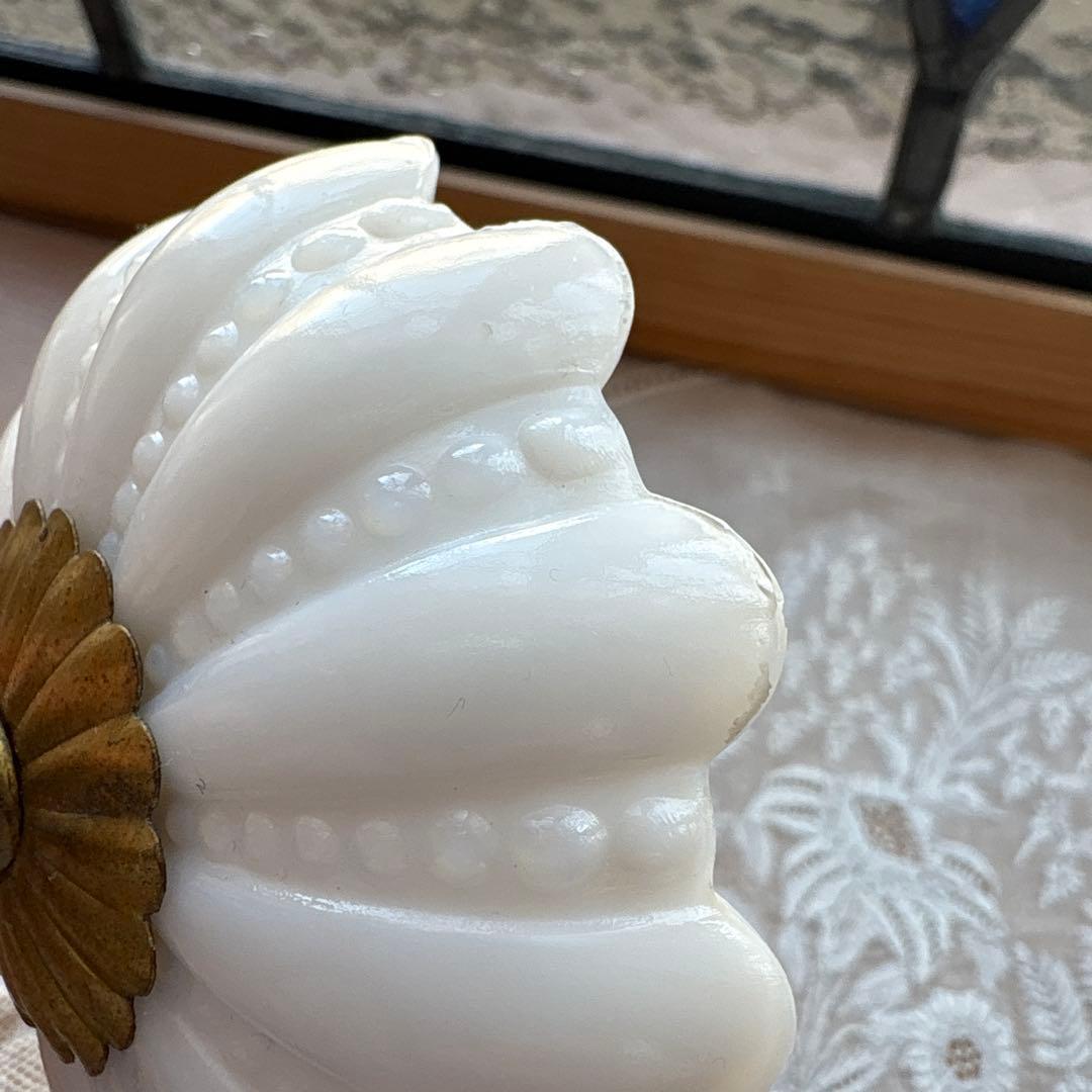 ご確認用　フランス アンティーク オパリンミルクガラス　ランプシェード