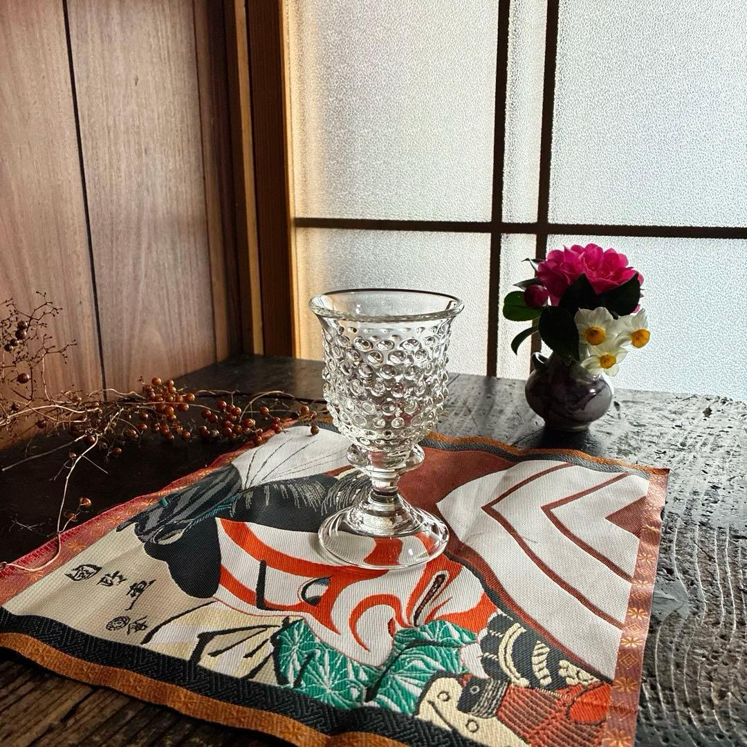 骨董 作家物 スタジオガラス 舩木倭帆 霰ガラス ワイングラス 1客②