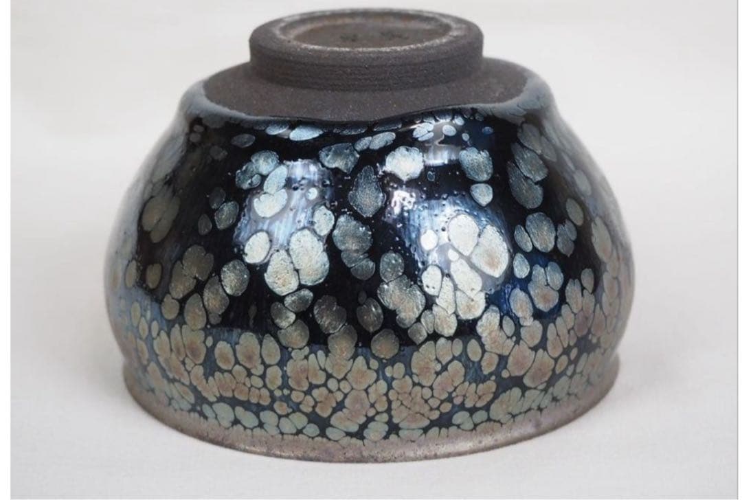 送料無料 建窯建盞 『周郡星』造 油滴建盞2客 天目茶碗