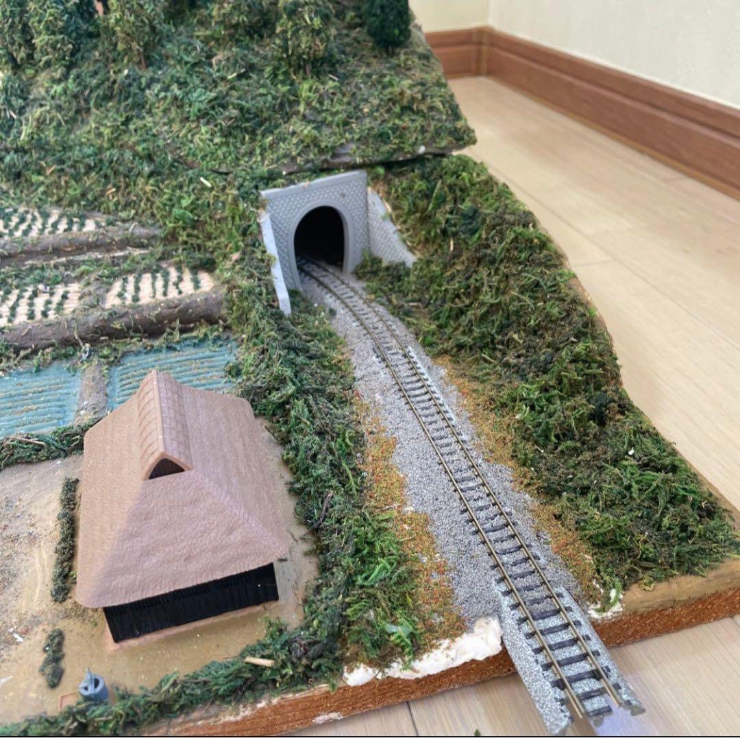 Nゲージ ジオラマ 田舎の風景　山　トンネル50cm×30cm