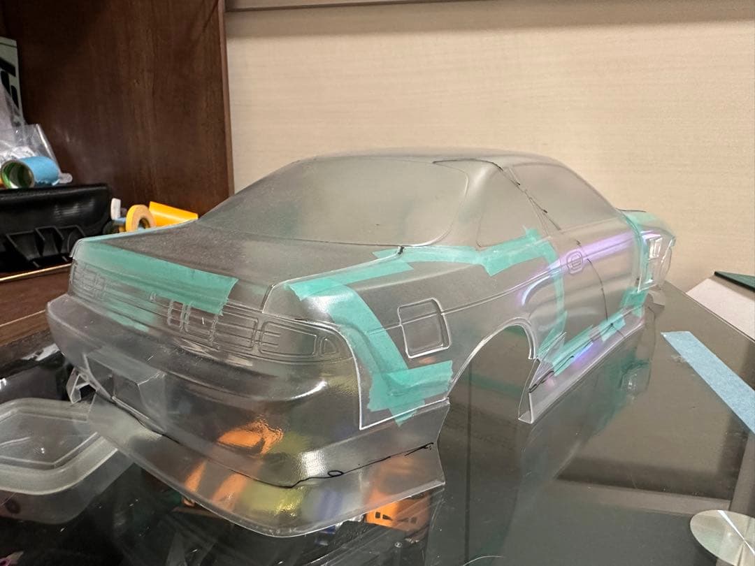 最終希少ヨコモS14前期シルビア後期アディクションフルエアロ　仮組済み未塗装品