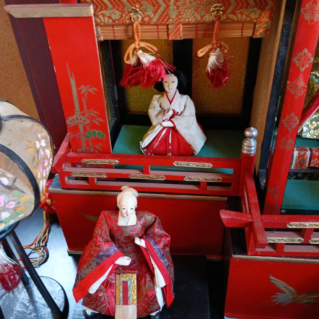 お値下げ♥雛人形 御殿飾り　伝統的な雛人形セット 昭和30年レトロ♥