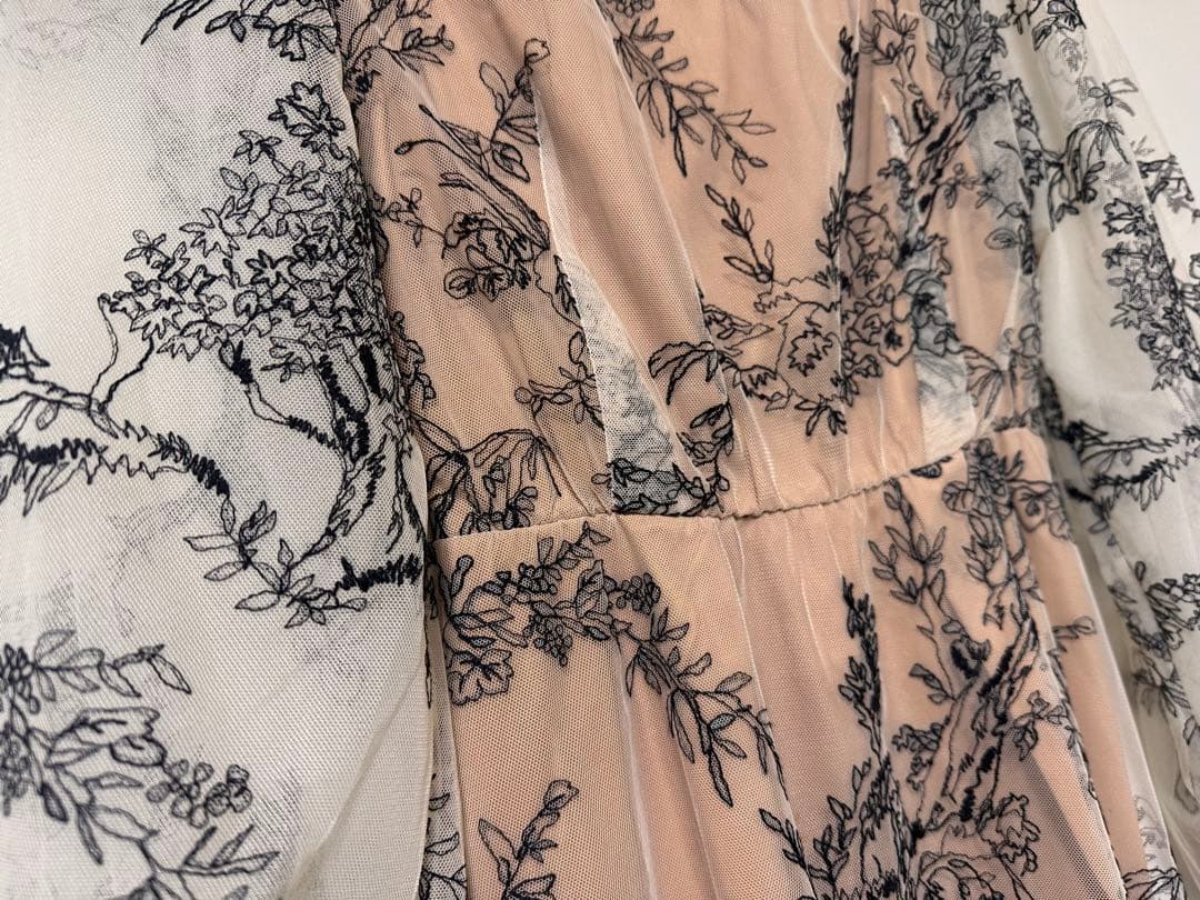 kastane 花柄刺繍 長袖オケージョンドレス