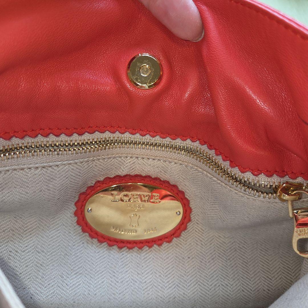 LOEWE　フラメンコ 赤 レザー ショルダーバッグ