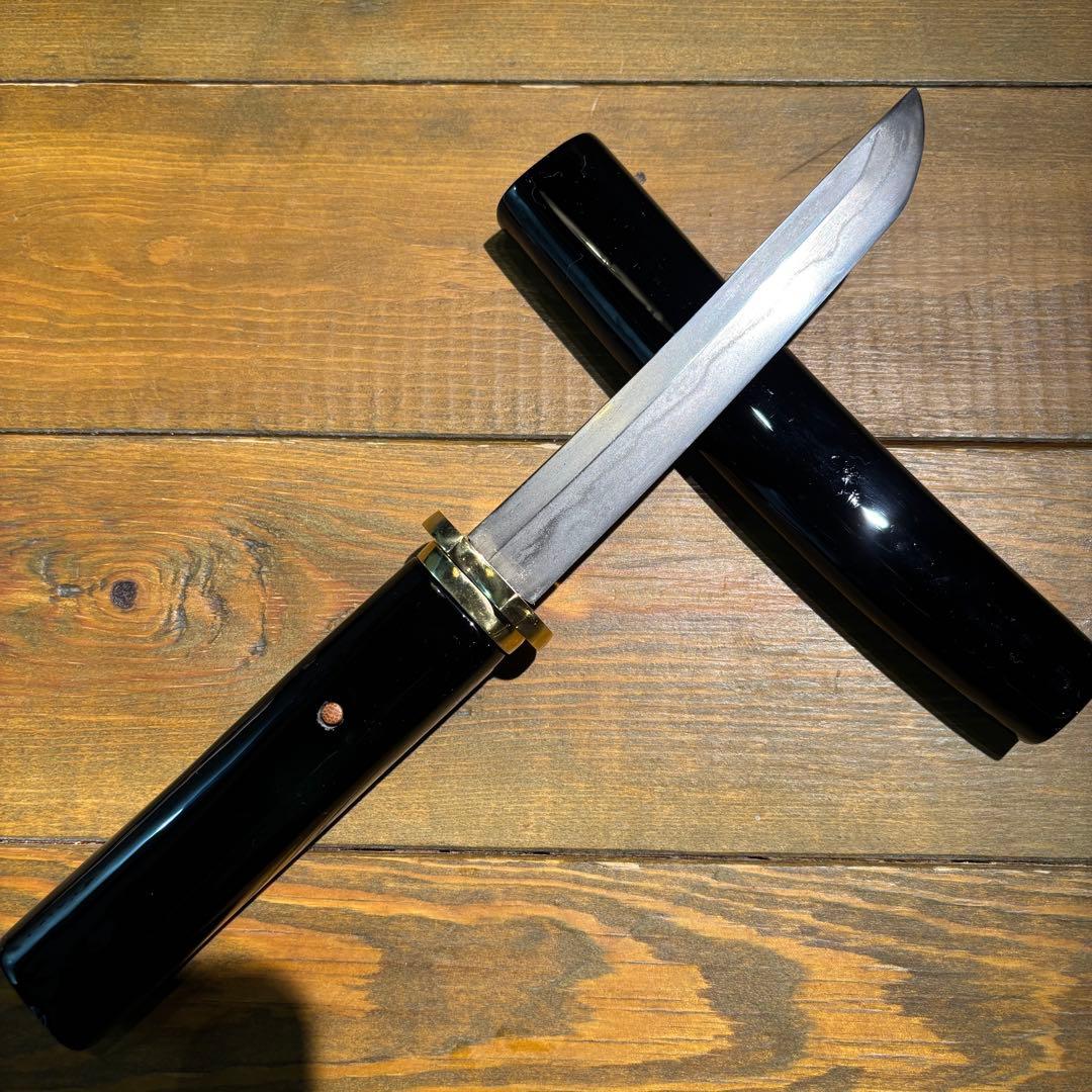 日本刀残欠クラフトナイフNo.76 政常 切先 黒鞘