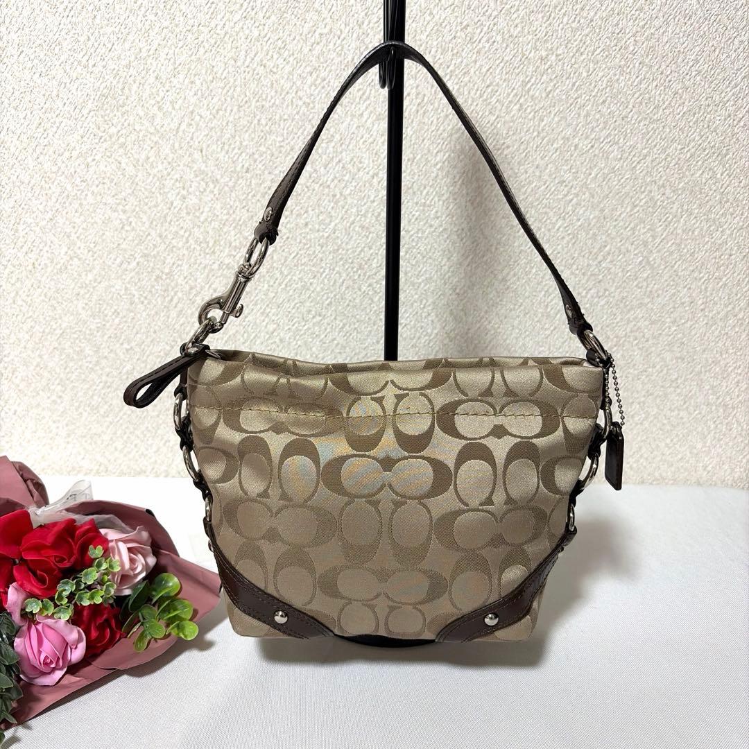未使用級 COACH コーチ スタッズ アクセサリーポーチ ハンドバッグ