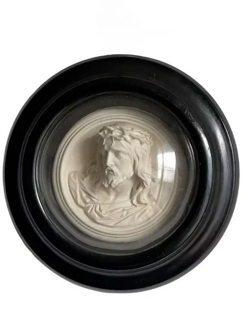 フランスアンティーク キリスト彫刻 ／メダイヨン