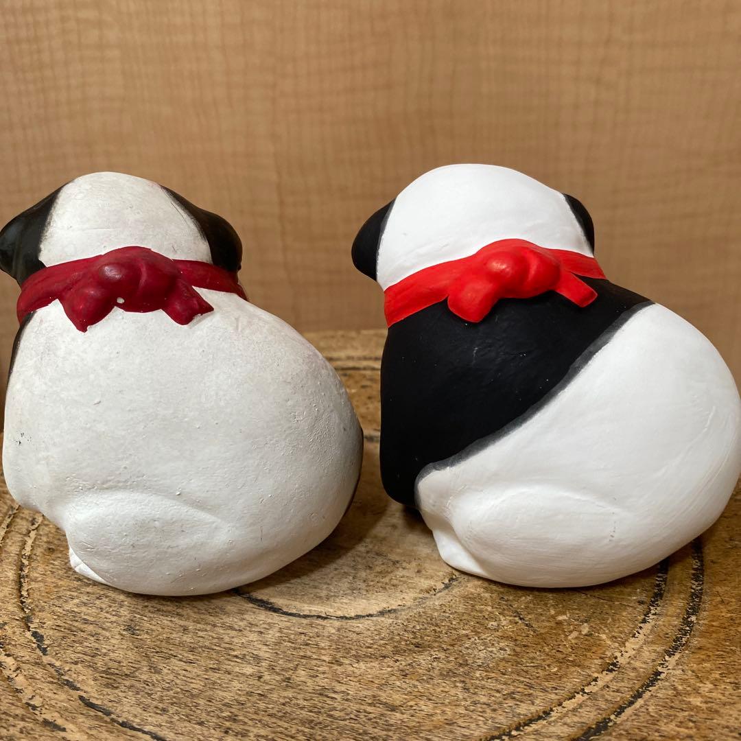 伏見人形 レア パンダ 2体セット 犬 土人形 郷土玩具 置物の通販はau