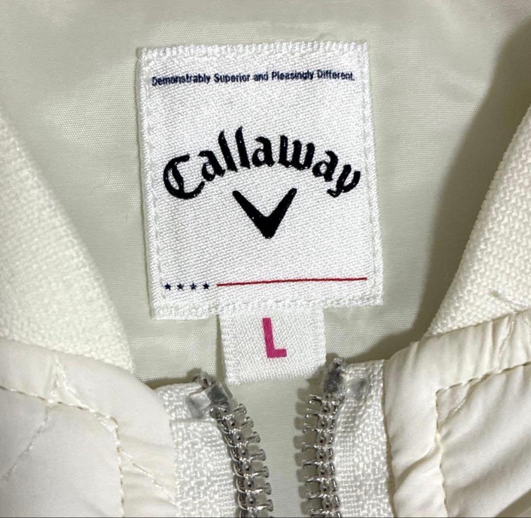 極美品　Callaway ホワイト キルティングジャケット　Lサイズ