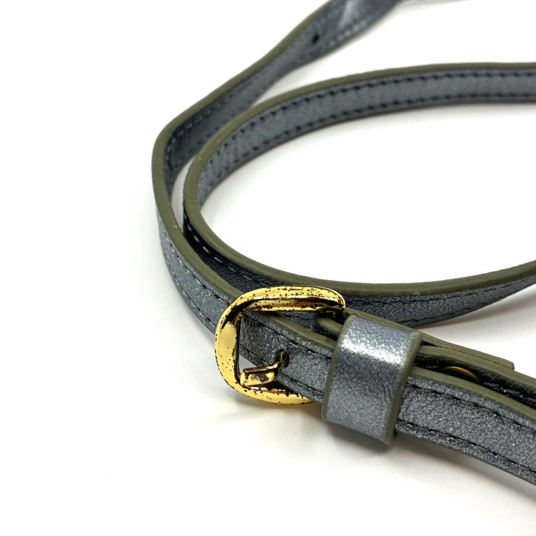 タマオワールド スマホショルダーバッグ 刺繍 レザー 羊革 ねこ シルバー