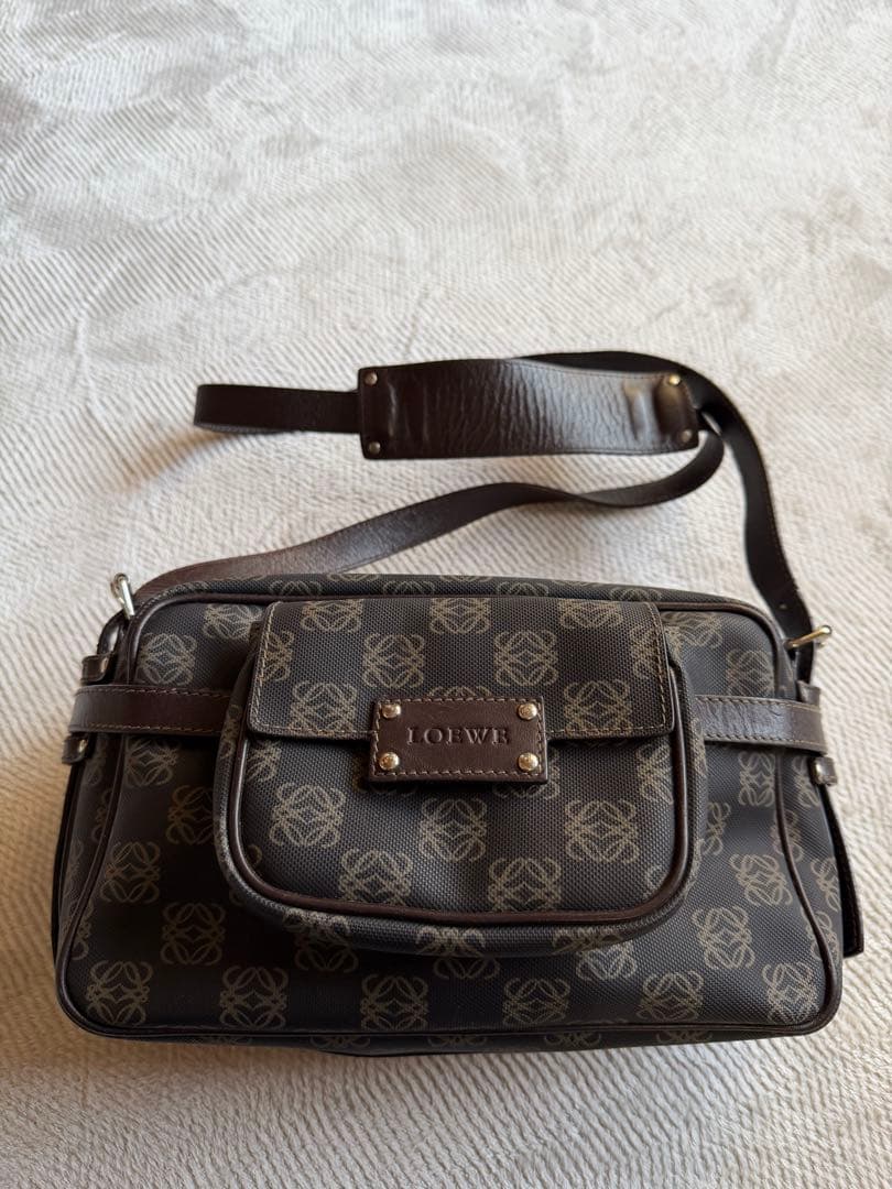 LOEWE ロエベ ヴィンテージ アナグラム キャンバス ショルダーバッグ