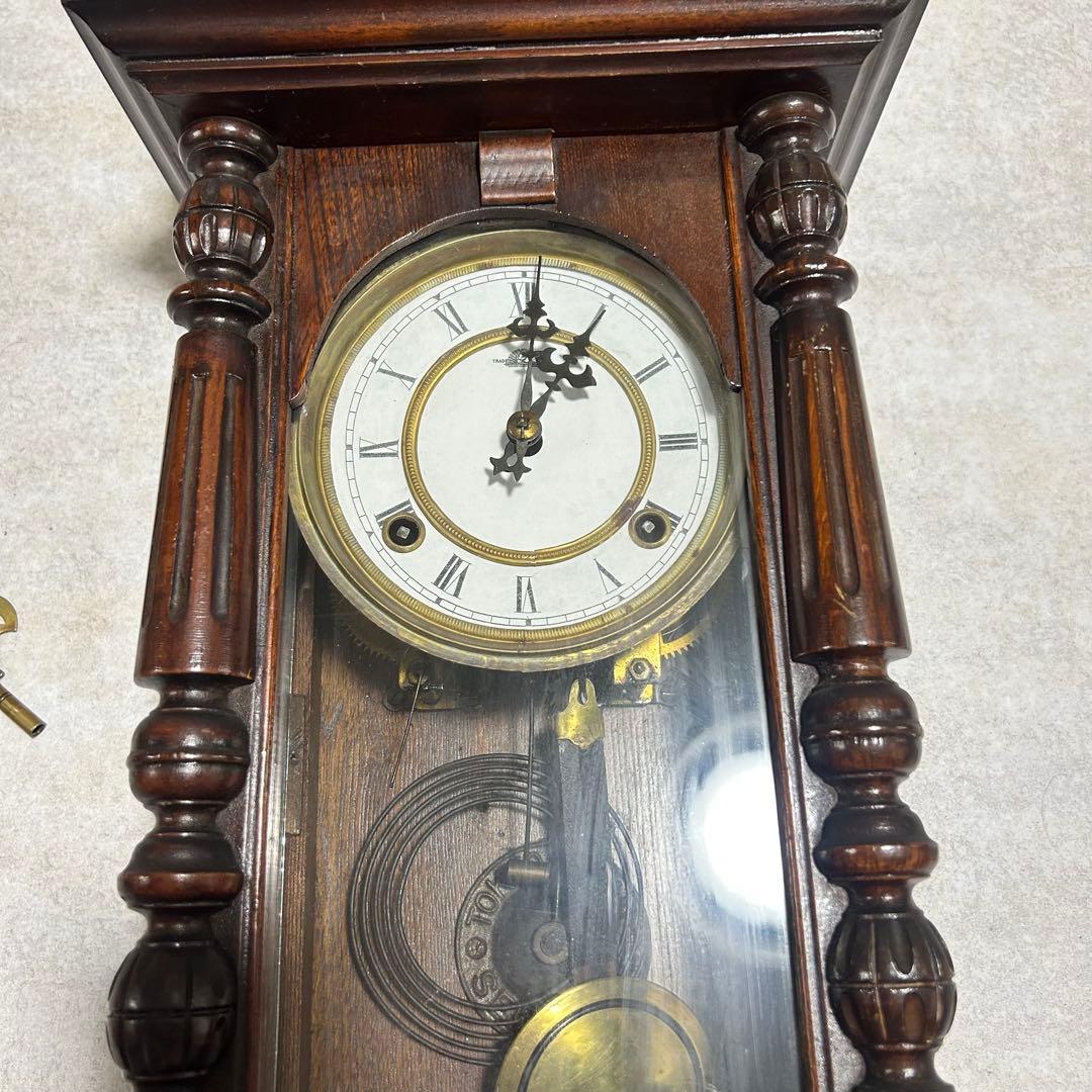 希少 掛時計　柱時計 ゼンマイ式 ボンボン時計　レトロ　アンティーク　稼動品