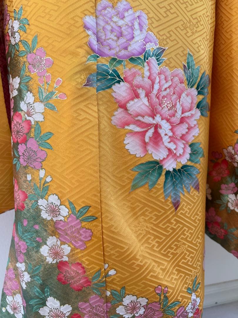 7歳七五三　正絹着物　襦袢　帯　帯揚げ　帯締め　しごき　バッグ　セット