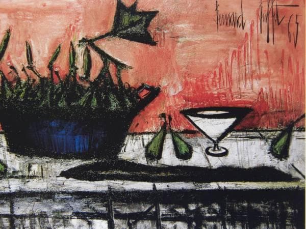 ベルナール・ビュッフェ、「梨」、希少な画集より、新品高級額・額装付