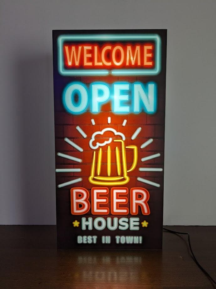 Lサイズ】ビール ハウス パブ スナック バー 看板 置物 雑貨 ライトBOX