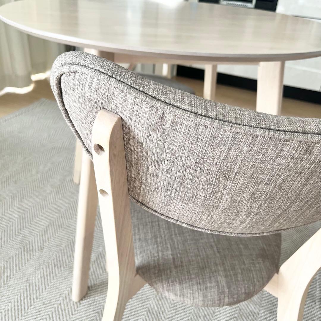 北欧風2人掛けダイニングテーブルセット(3点) 丸テーブル　LOWYA