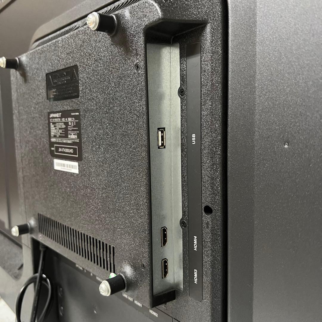 即日受渡❣️全国送料込ジャパンネクスト43型4K液晶モニターリモ付