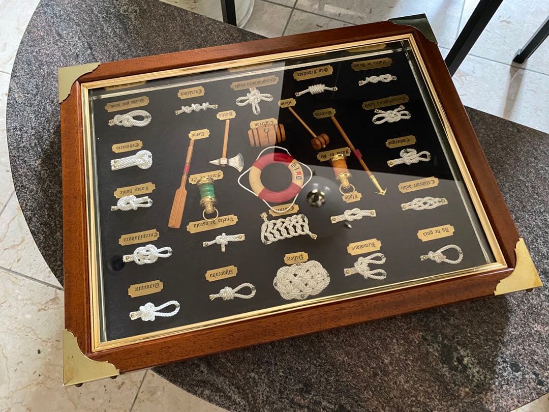 アンティーク ロープノット額 ワークマリン壁掛け オブジェ ヨット