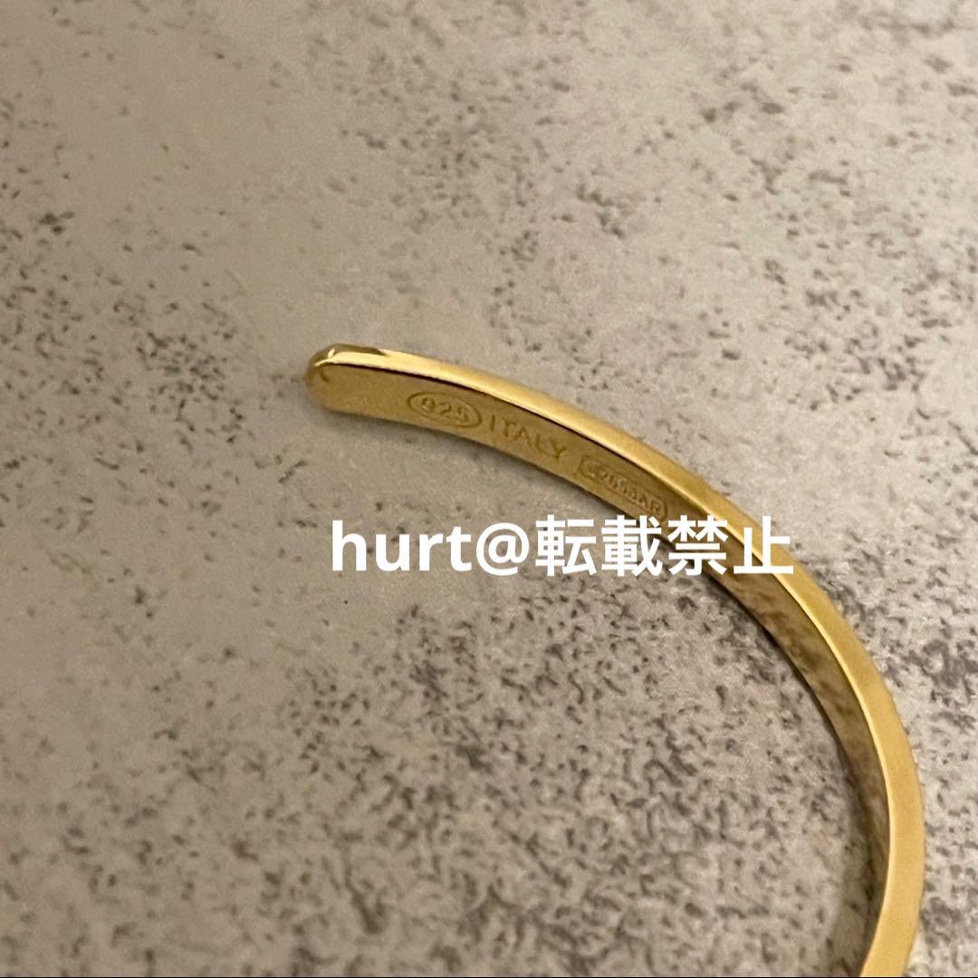 【新品外箱あり】メゾンマルジェラ スリム ロゴ ブレスレット バングル ゴールド