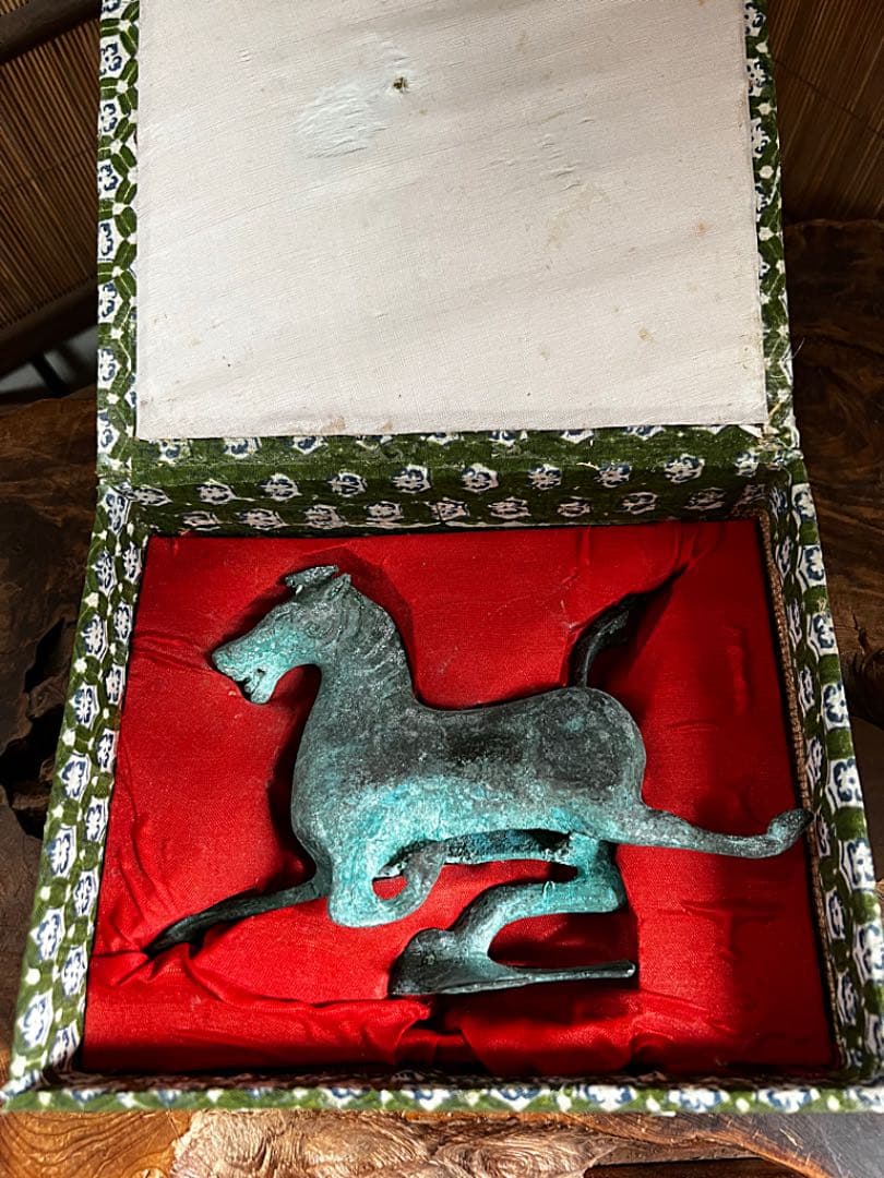 中国美術 古青銅 翔馬 共箱