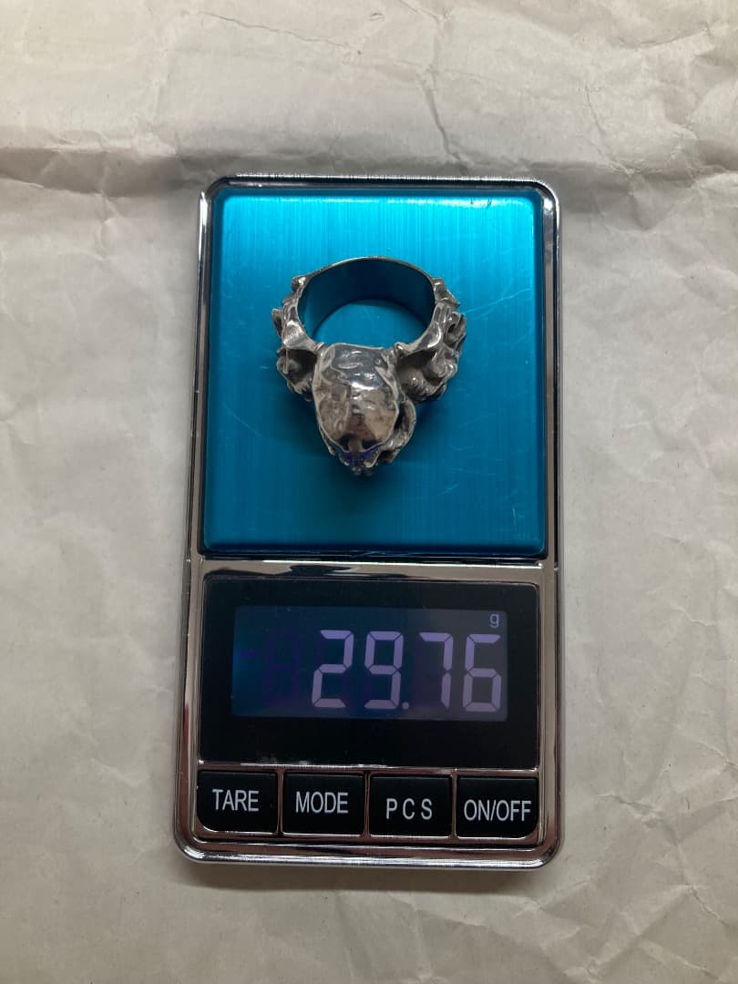 刻印 ごつい 骸骨 スカル ドクロ シルバー 925 リング 骨太 モンスター