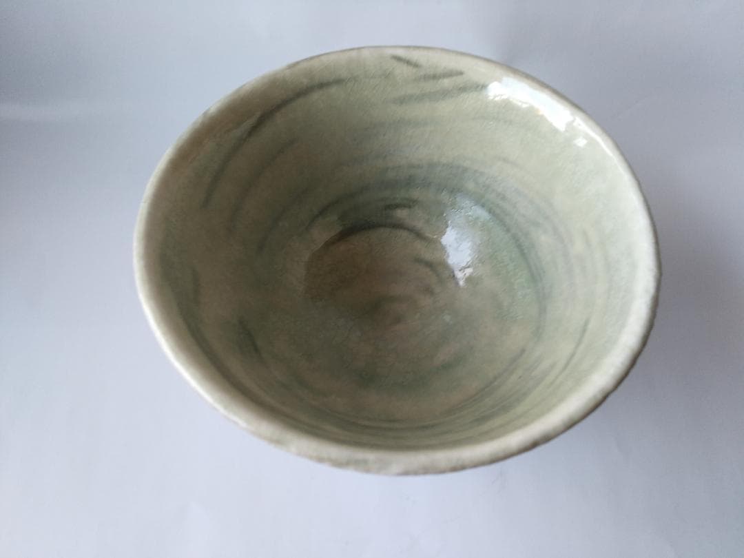 常滑焼 無形文化財 谷川省三 刷毛目 茶碗 共箱 共布 栞 茶道具 抹茶碗 美品