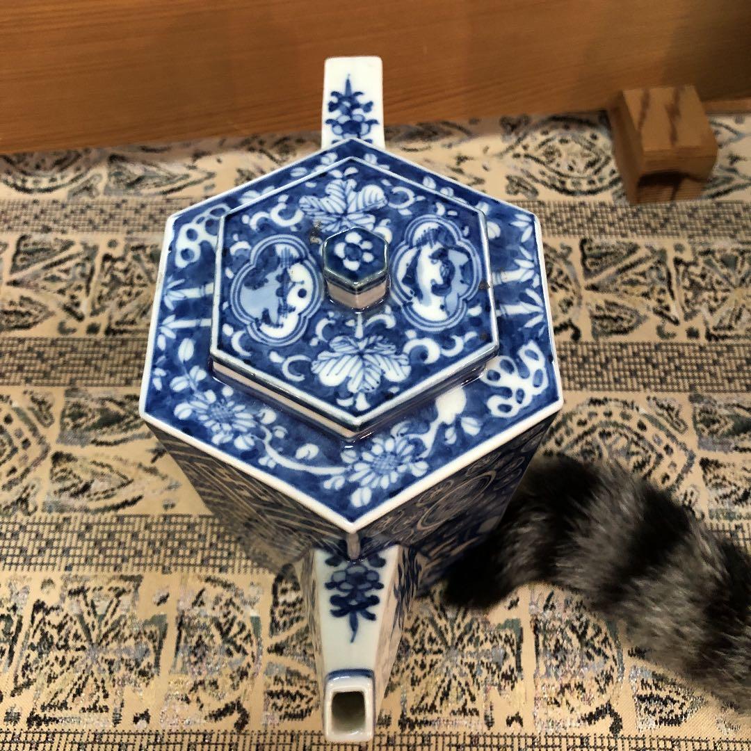 染付水注　時代　箱無し