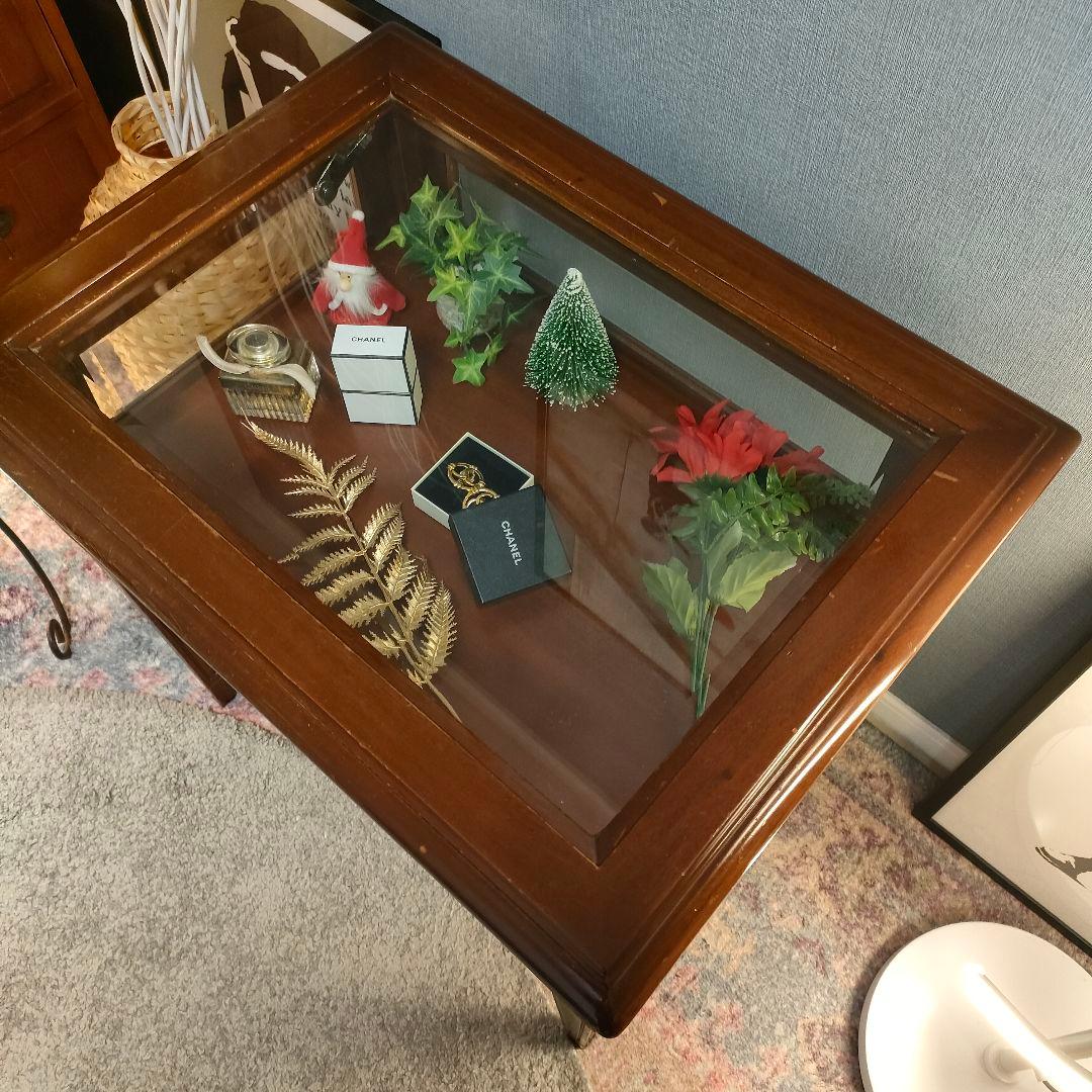 フランス アンティーク調 ガラス天板ディスプレイショーケース