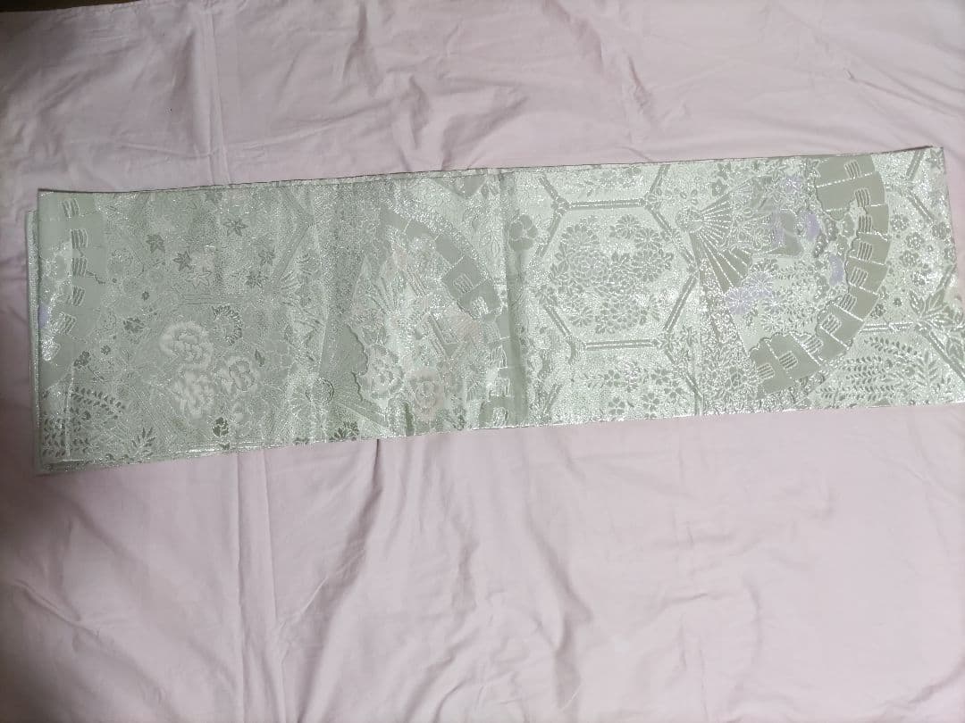 振袖セット 正絹 白と薄紫ピンクの花柄 さが美